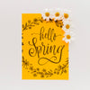 Yellow Paper Mockup With Spring Flowers Psd