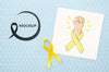 Yellow Ribbon Cancer Awareness Mock-Up Psd