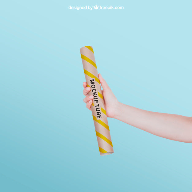 Yellow Tube Mockup Psd