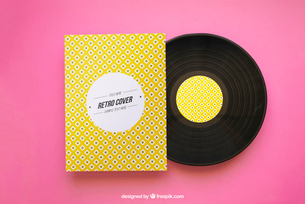 Yellow Vinyl Mockup Psd