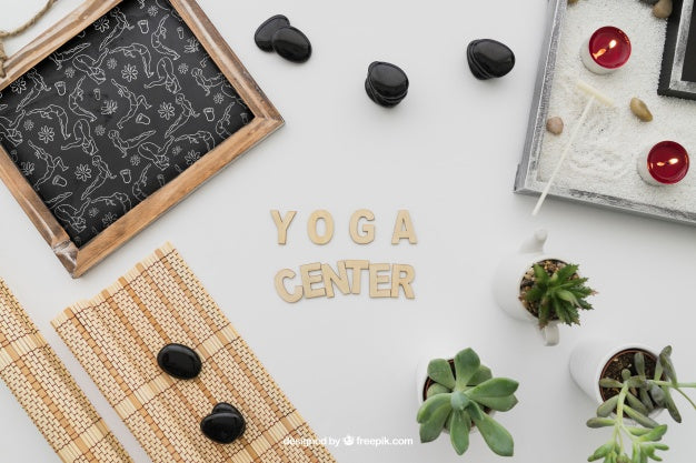 Yoga Composition With Lettering Psd