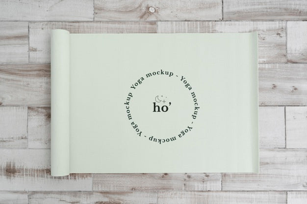 Yoga Mat Mock-Up On The Floor Psd