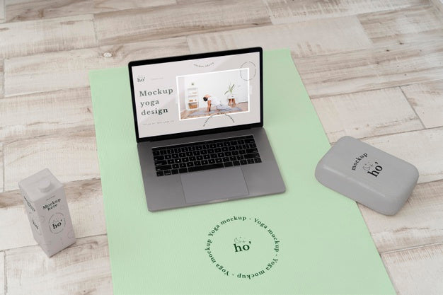 Yoga Mock-Up Accessories On The Floor Psd