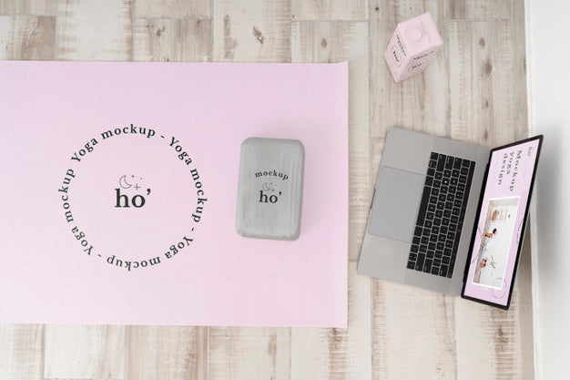 Yoga Mock-Up Accessories On The Floor Psd