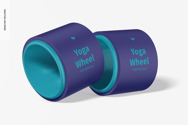 Yoga Wheel Mockup, Leaned Psd