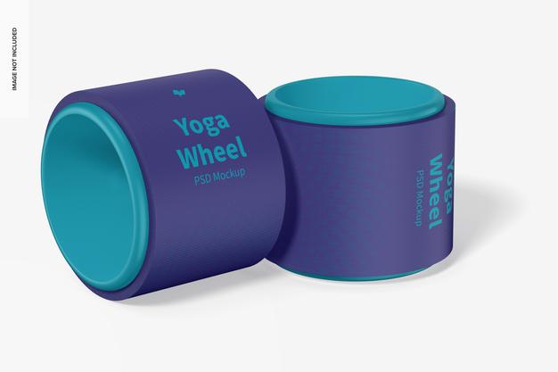 Yoga Wheel Mockup, Standing And Dropped Psd