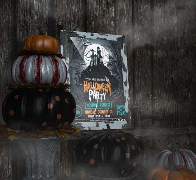 You Are Invited To Halloween Party In Abandoned House Psd