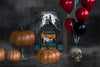 You Are Invited To Halloween Party With Pumpkins And Balloons Psd