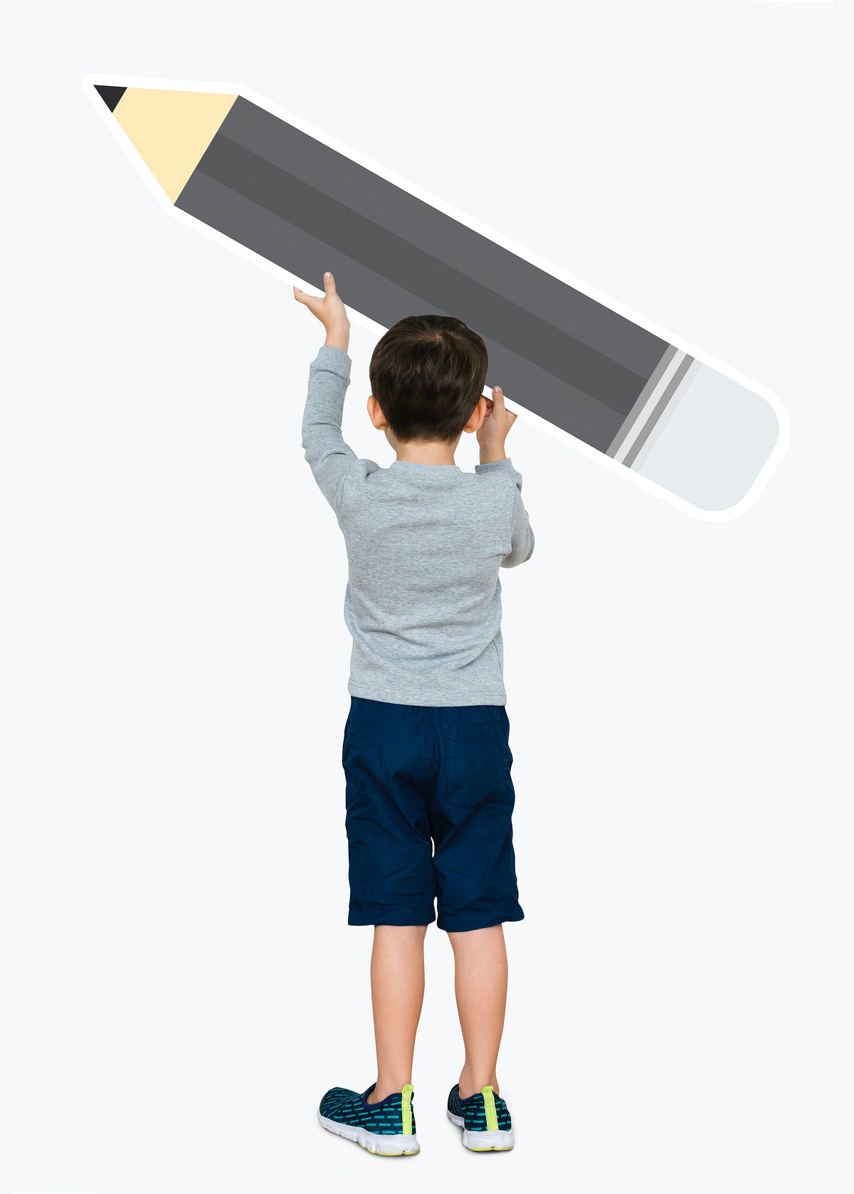 Young Boy Learning How To Write