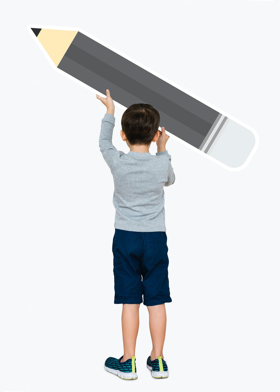 Young Boy Learning How To Write