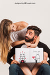 Young Couple Holding Open Book Psd