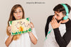 Young Couple Presenting Book Psd