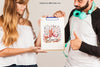 Young Couple Presenting Clipboard Psd