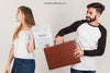 Young Couple With Briefcase And Paper Psd