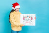 Young Girl Looking Surprised At Christmas Sale Advert Psd
