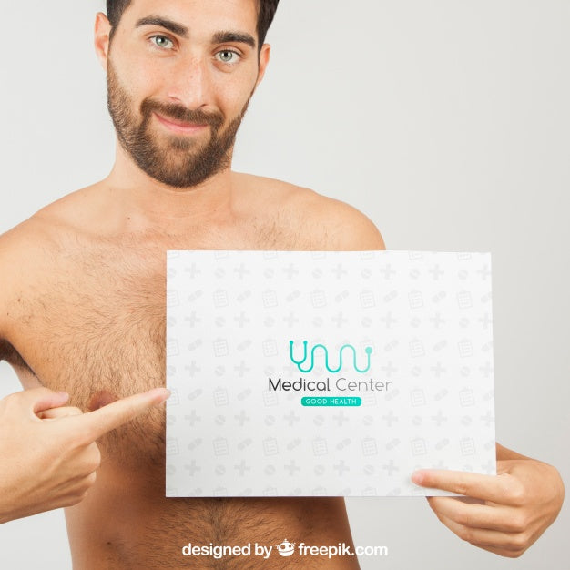 Young Man Smiling And Pointing The Template Psd