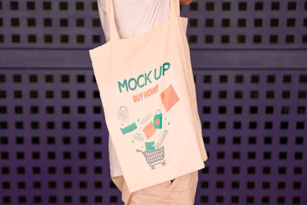 Young Man With Bag Mockup Psd