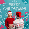 Young Siblings Exchange Gifts Mock-Up Psd