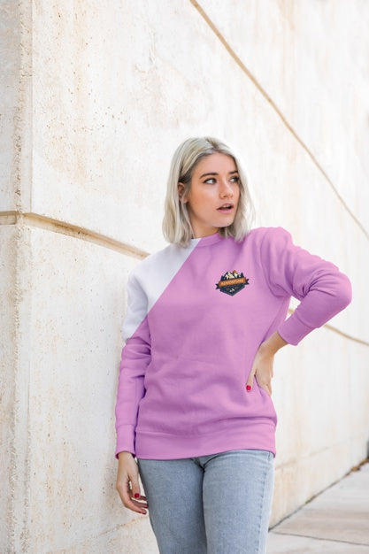 Young Woman Wearing Hoodie Psd