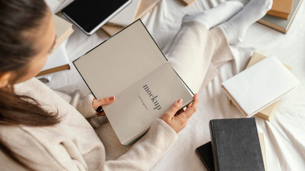 Young Woman With Book Mock-Up Psd