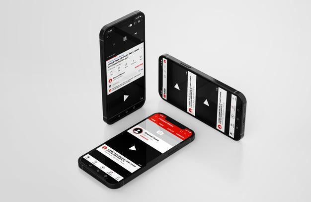 Youtube On Mobile Phone Mockup Psd