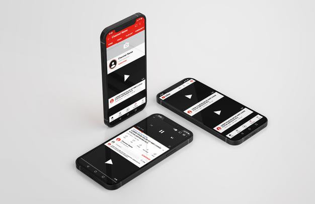 Youtube On Mobile Phone Mockup Psd
