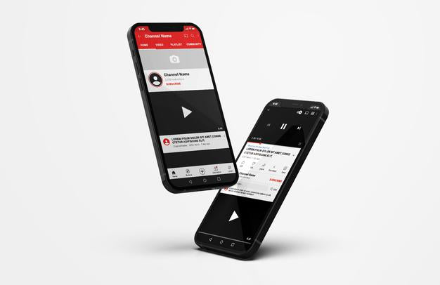 Youtube On Mobile Phone Mockup Psd