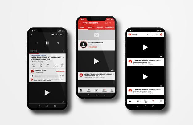 Youtube On Mobile Phone Mockup Psd