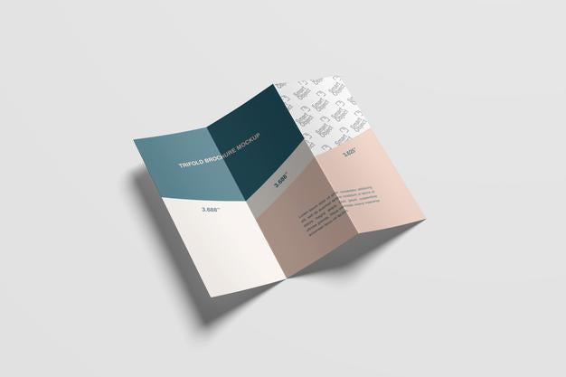 Z Fold Brochure Mockup High Angle View Psd