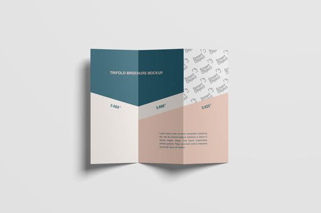Z Fold Brochure Mockup Top View Psd