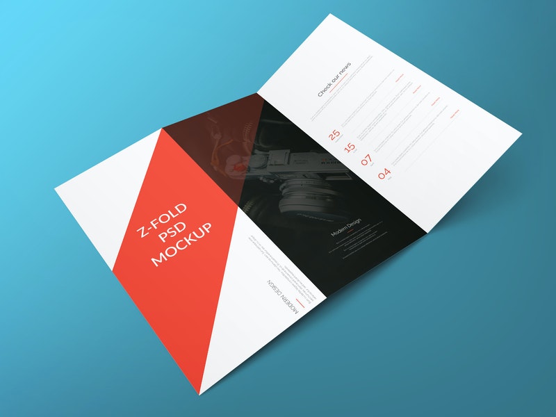 Z Fold Brochure Psd Mockup