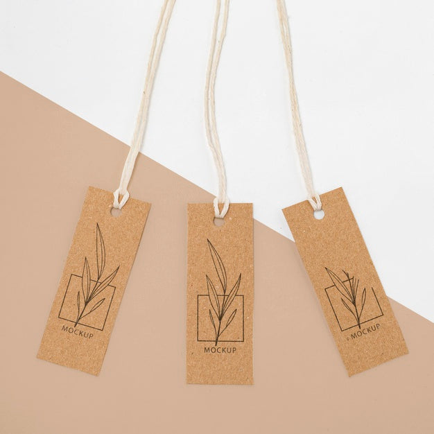 Zero Waste Price Tags Mock-Up Psd