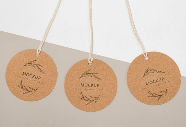 Zero Waste Price Tags Mock-Up Psd