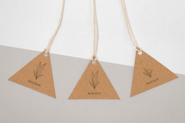 Zero Waste Price Tags Mock-Up Psd