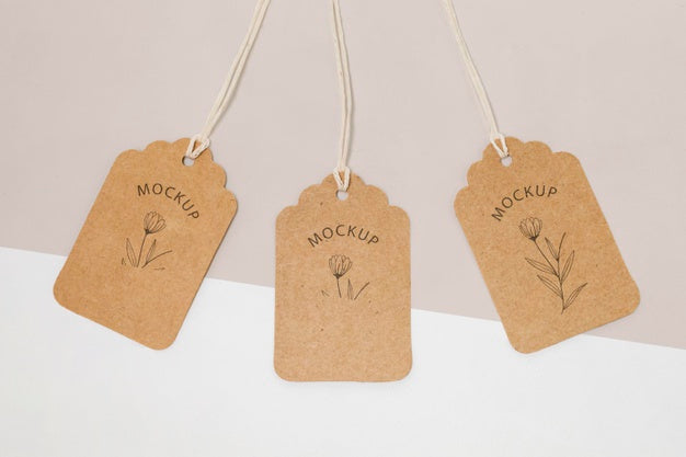Zero Waste Price Tags Mock-Up Psd