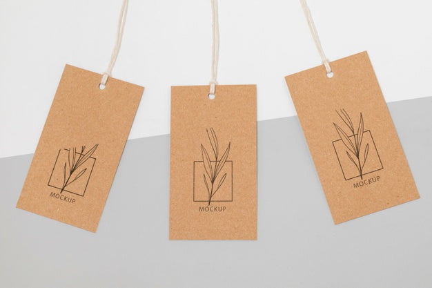 Zero Waste Price Tags Mock-Up Psd