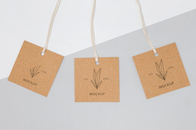 Zero Waste Price Tags Mock-Up Psd