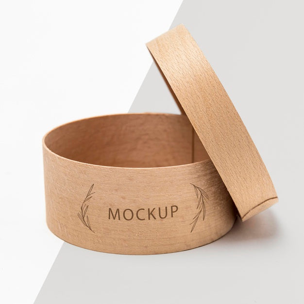 Zero Waste Round Container Box Mock-Up Psd